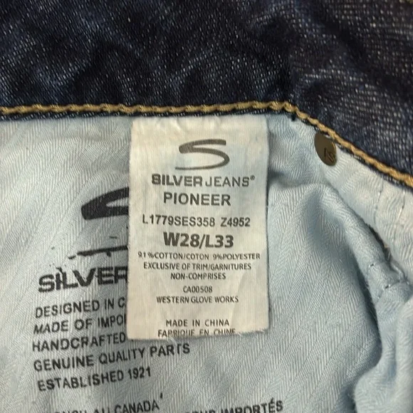 Silver Jeans Pioneer 28 Low Rise Denim Jean Bootcut Y2K Flap Pocket - Picture 4 of 9
